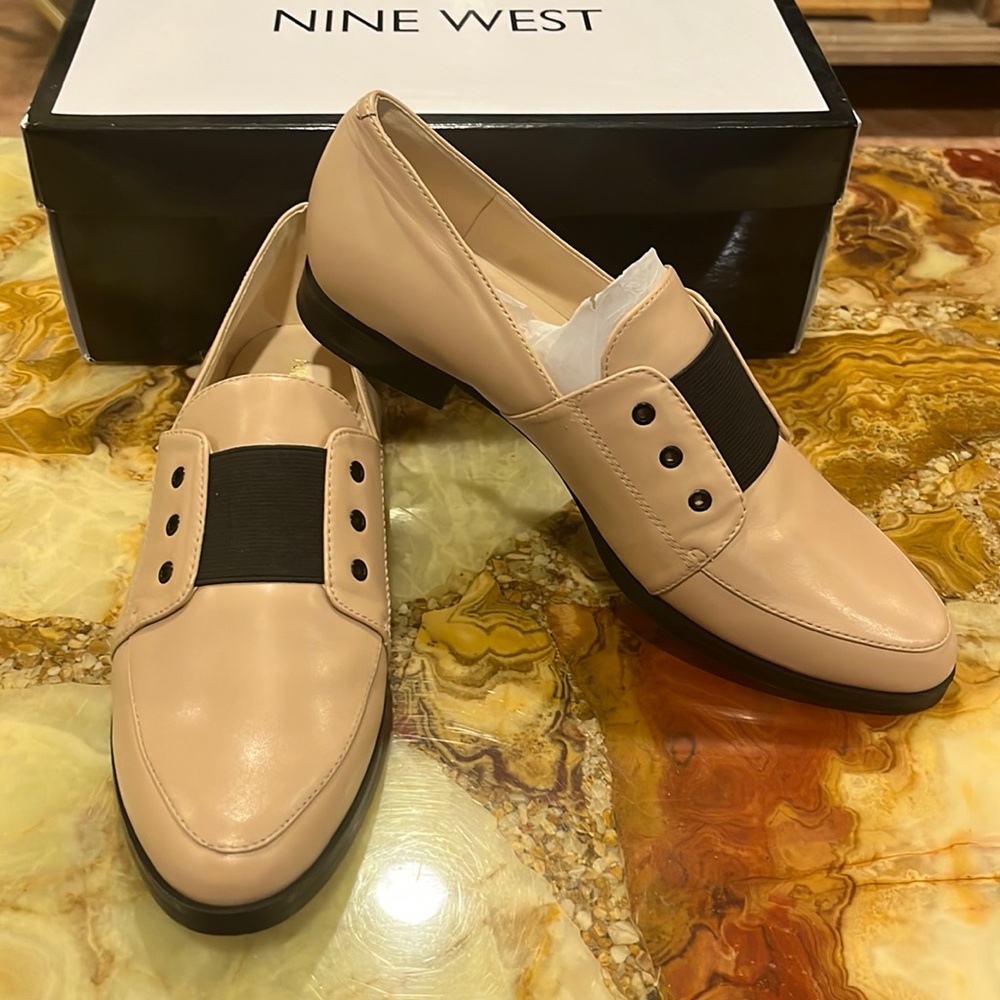 Nine West Hellogdbyeo Nat/Blk LE Size 8